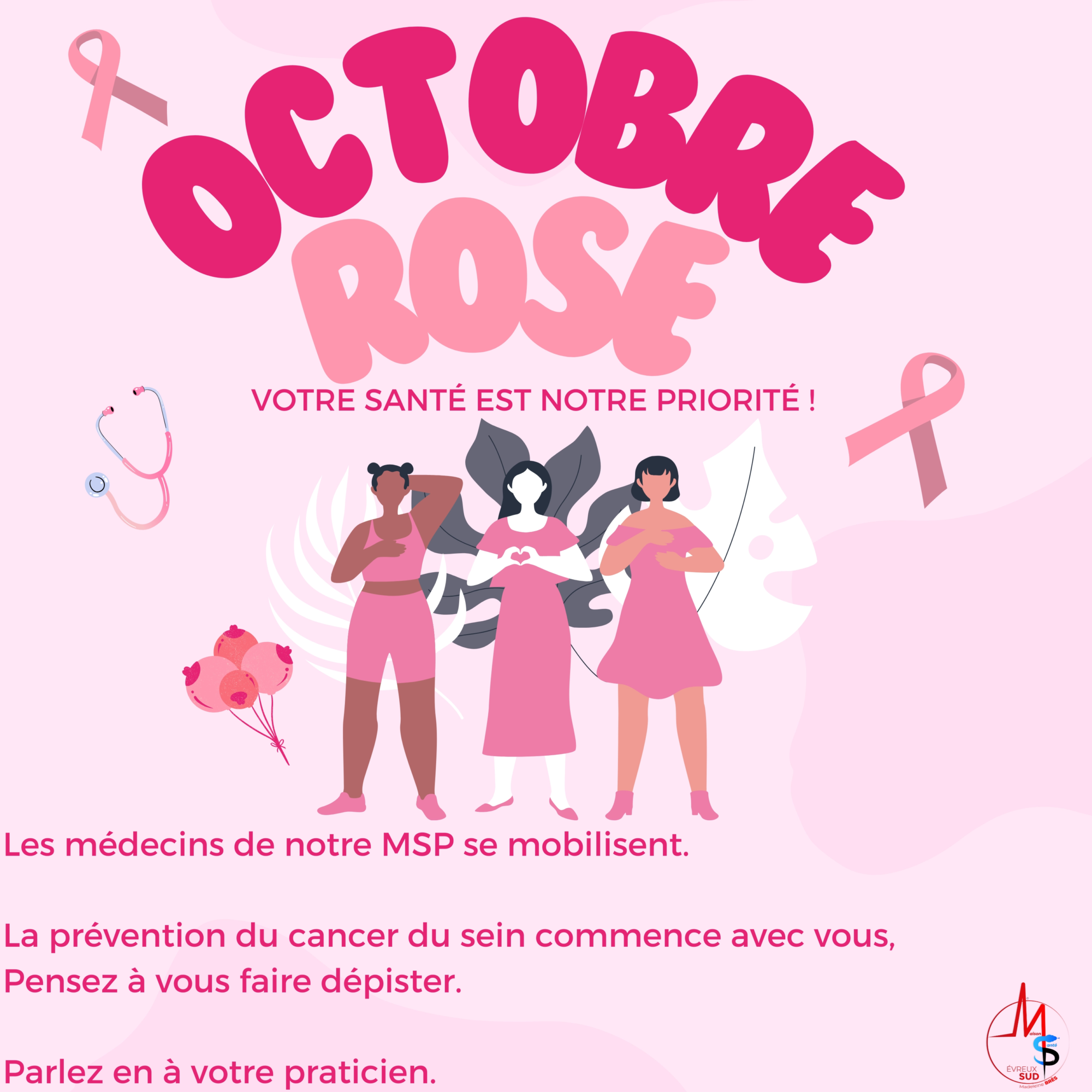 Affiche octobre rose MSP